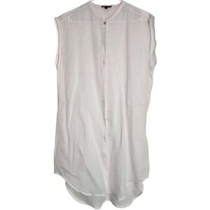 Eileen Fisher Tunic Top Sz S Tissue Weight Ramie Mandarin Collar Sleeveless Pink